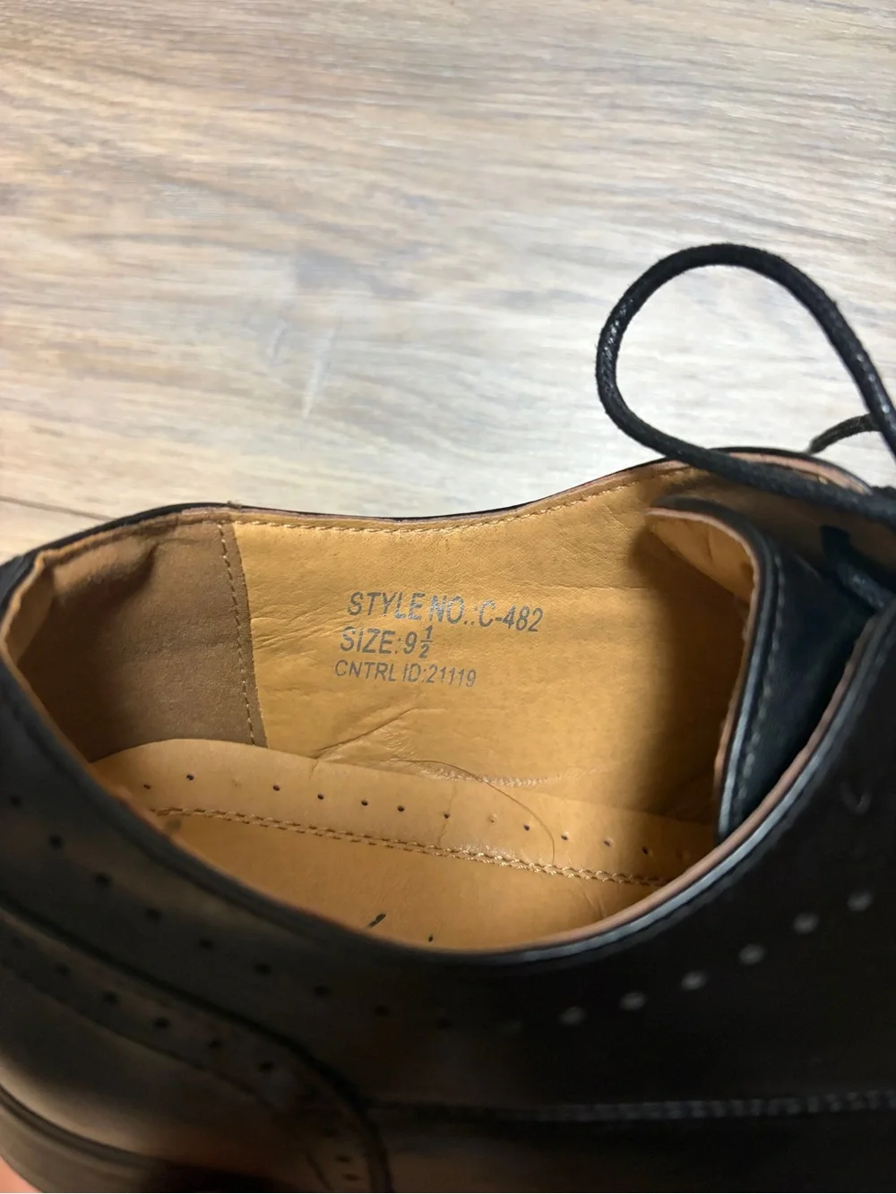 Santino Luciano Vito C-482 Black Wingtip Brogue Oxford Shoes Men’s 9.5